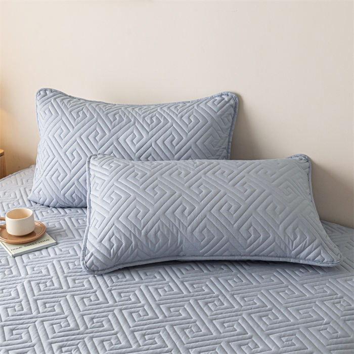 91家纺网 家纺一手货源 找家纺 古吉梦 2024新款水洗棉磨毛夹棉床笠 夹棉床笠-雅灰紫