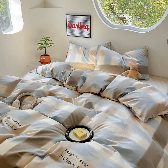 91家纺网 家纺一手货源 找家纺 田野 2024新款13372全棉INS印花四件套 幻影