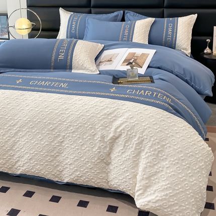 91家纺网 家纺一手货源 找家纺 （总）梦之岛 2024新款A类浮雕立体水洗真丝天丝四件套