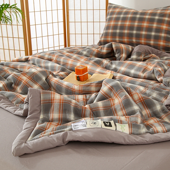 91家纺网 家纺一手货源 找家纺 花言狐语 2025新款A类全棉水洗棉夏被四件套 诺卡-单夏被