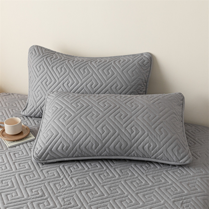 91家纺网 家纺一手货源 找家纺 古吉梦 2024新款水洗棉磨毛夹棉床笠 夹棉床笠-雅致灰