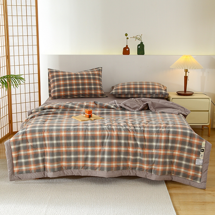 91家纺网 家纺一手货源 找家纺 花言狐语 2025新款A类全棉水洗棉夏被四件套 诺卡-单夏被