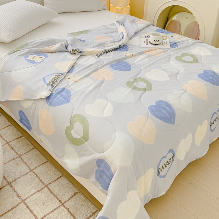 91家纺网 家纺一手货源 找家纺 （总）久典家居 2024新款A类氨纶抗菌印花凉感丝夏被空调被