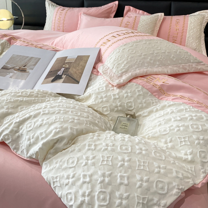 91家纺网 家纺一手货源 找家纺 （总）梦之岛 2024新款A类浮雕立体水洗真丝天丝四件套