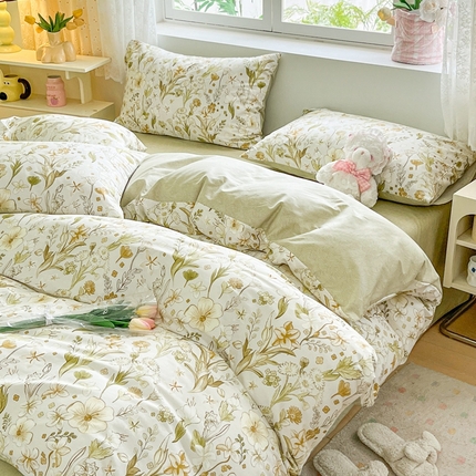 91家纺网 家纺一手货源 找家纺 洺兰家居 2025新款13372全棉四件套 落雁