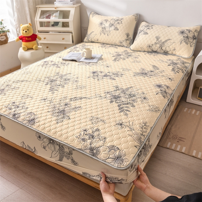 91家纺网 家纺一手货源 找家纺 （总）小萌虎 2024新款冰丝胶质凉席-床笠款