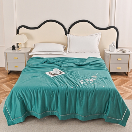 91家纺网 家纺一手货源 找家纺 （总）太阳羽家纺 2025新款天丝绣花镂空夏凉被空调被-深呼吸系列