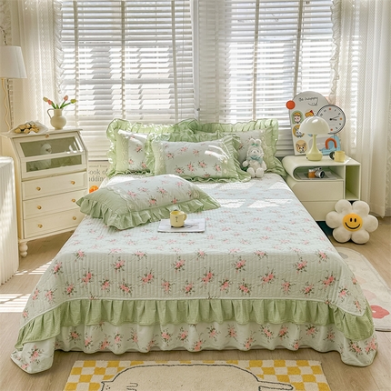 91家纺网 家纺一手货源 找家纺 （总）宜凡家纺 2024新款全棉复古印花床盖三件套