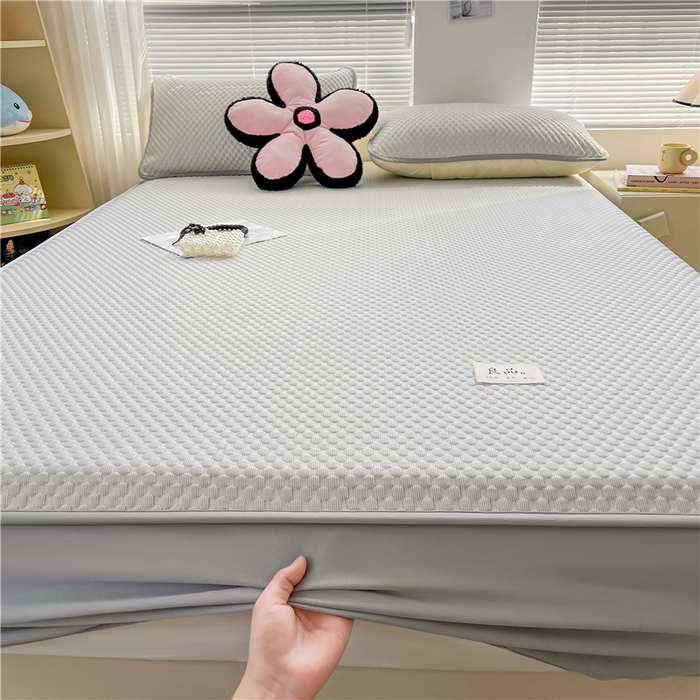 91家纺网 家纺一手货源 找家纺 喜居 2024新款良品豆豆席床笠款凉豆豆席子冰豆豆凉席软凉席 椰子灰