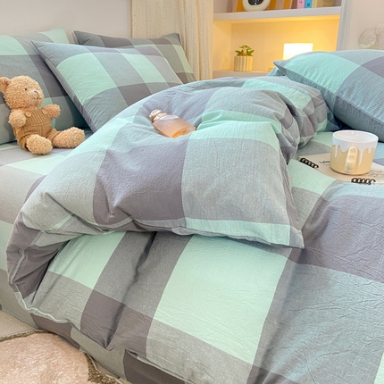 91家纺网 家纺一手货源 找家纺 （总）蝶帕家纺 2024新款全棉色织水洗棉四件套