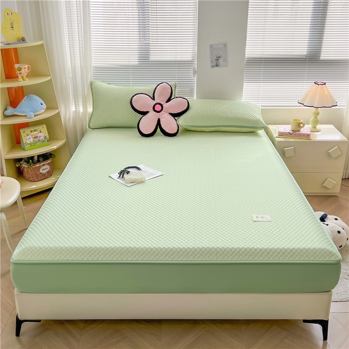 91家纺网 家纺一手货源 找家纺 喜居 2024新款良品豆豆席床笠款凉豆豆席子冰豆豆凉席软凉席 奶昔绿