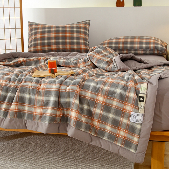 91家纺网 家纺一手货源 找家纺 花言狐语 2025新款A类全棉水洗棉夏被四件套 诺卡-单夏被