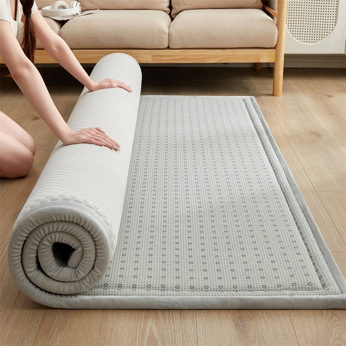 91家纺网 家纺一手货源 找家纺 锦丝钰床垫 2025新款冰豆豆多功能地铺睡垫 冰豆豆~灰