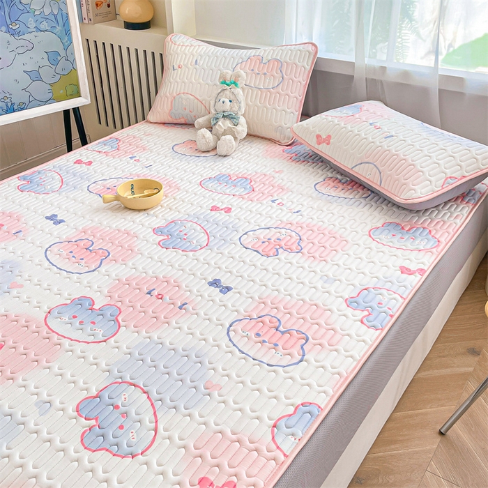 91家纺网 家纺一手货源 找家纺 布卢姆床垫 2025新款5mmA类乳胶凉席床笠套件夏被组合 蝴蝶兔