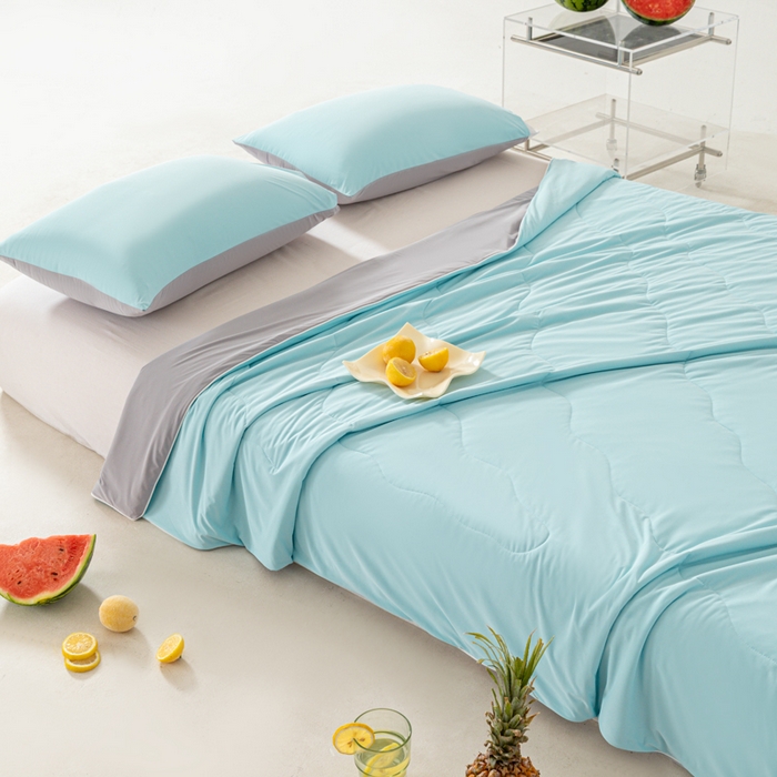 91家纺网 家纺一手货源 找家纺 佳居缘 2024新款西瓜冰柠被空调被夏被 天空蓝