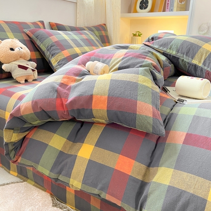 91家纺网 家纺一手货源 找家纺 （总）蝶帕家纺 2024新款全棉色织水洗棉四件套