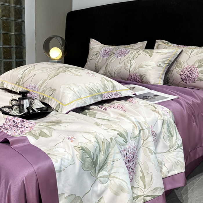 91家纺网 家纺一手货源 找家纺 佳品居 2024新款直播水洗天丝夏被冰丝夏凉被空调被四件套 花团锦簇