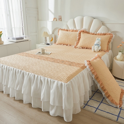 宜凡家纺 2024新款0.6乳胶床裙凉席 潮牌 卡其