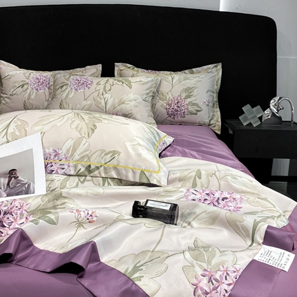 91家纺网 家纺一手货源 找家纺 佳品居 2024新款直播水洗天丝夏被冰丝夏凉被空调被四件套 花团锦簇
