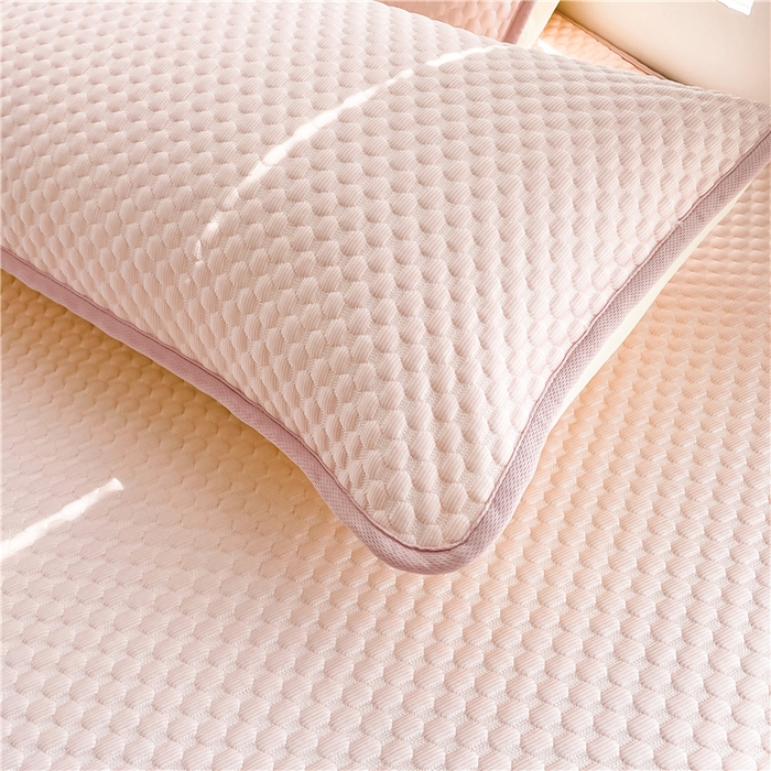 91家纺网 家纺一手货源 找家纺 喜居 2024新款良品豆豆席床笠款凉豆豆席子冰豆豆凉席软凉席 香妃粉