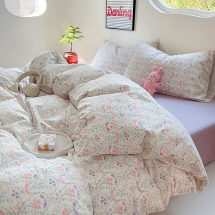 91家纺网 家纺一手货源 找家纺 （总）田野 2024新款13372全棉INS印花四件套