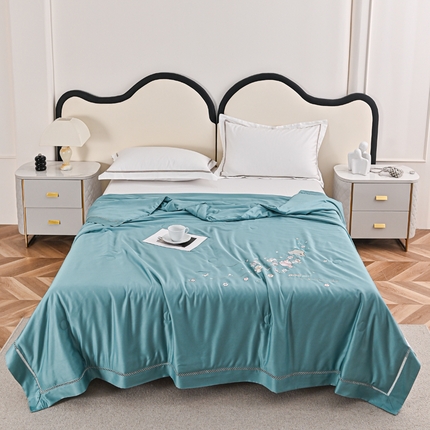 91家纺网 家纺一手货源 找家纺 （总）太阳羽家纺 2025新款天丝绣花镂空夏凉被空调被-深呼吸系列