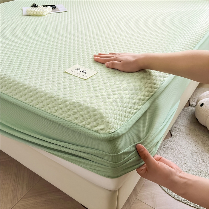 91家纺网 家纺一手货源 找家纺 喜居 2024新款良品豆豆席床笠款凉豆豆席子冰豆豆凉席软凉席 奶昔绿