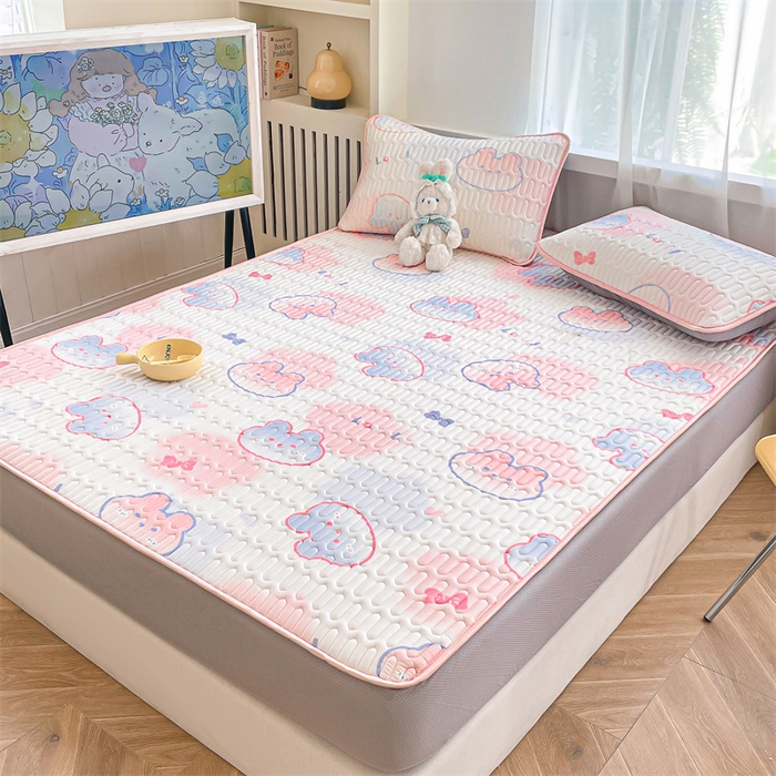 91家纺网 家纺一手货源 找家纺 布卢姆床垫 2025新款5mmA类乳胶凉席床笠套件夏被组合 蝴蝶兔