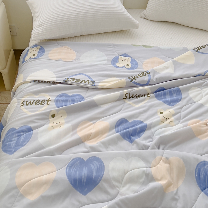 91家纺网 家纺一手货源 找家纺 （总）久典家居 2024新款A类氨纶抗菌印花凉感丝夏被空调被