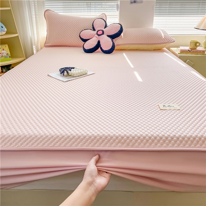 91家纺网 家纺一手货源 找家纺 喜居 2024新款良品豆豆席床笠款凉豆豆席子冰豆豆凉席软凉席 香妃粉