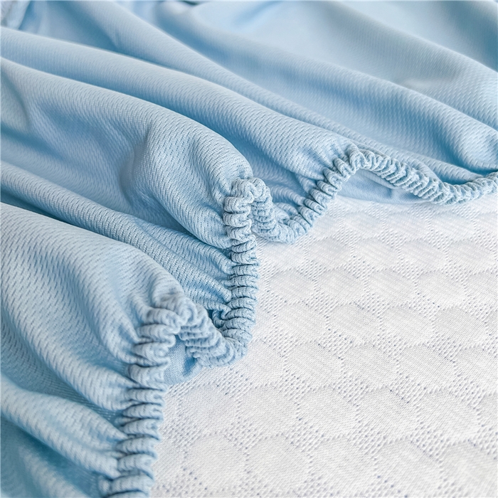 91家纺网 家纺一手货源 找家纺 喜居 2024新款良品豆豆席床笠款凉豆豆席子冰豆豆凉席软凉席 海盐蓝