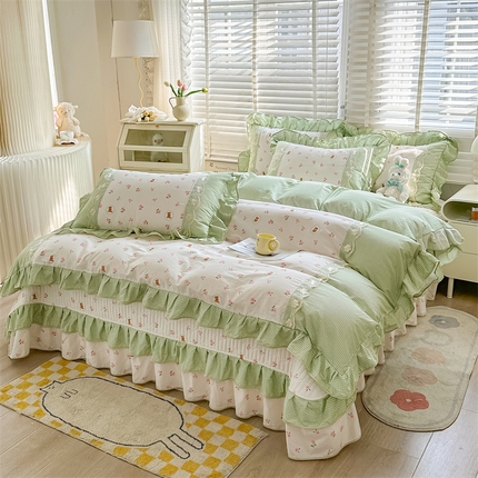 91家纺网 家纺一手货源 找家纺 （总）宜凡家纺 2024新款全棉复古印花床盖四件套