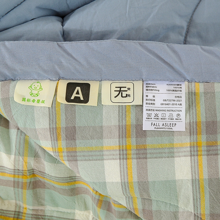 91家纺网 家纺一手货源 找家纺 花言狐语 2025新款A类全棉水洗棉夏被四件套 莫妮绿-单夏被