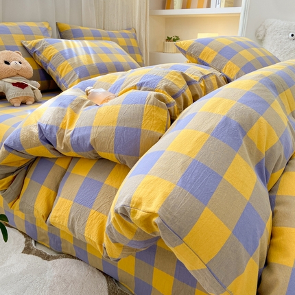 91家纺网 家纺一手货源 找家纺 （总）蝶帕家纺 2024新款全棉色织水洗棉四件套