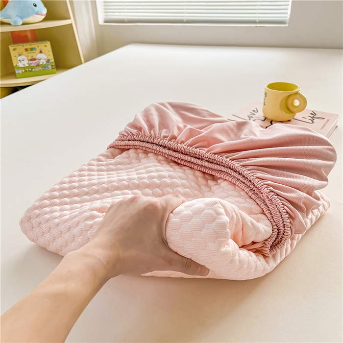 91家纺网 家纺一手货源 找家纺 喜居 2024新款良品豆豆席床笠款凉豆豆席子冰豆豆凉席软凉席 香妃粉