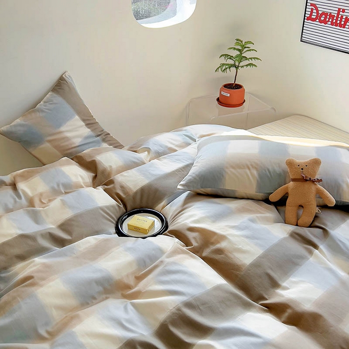 91家纺网 家纺一手货源 找家纺 田野 2024新款13372全棉INS印花四件套 幻影