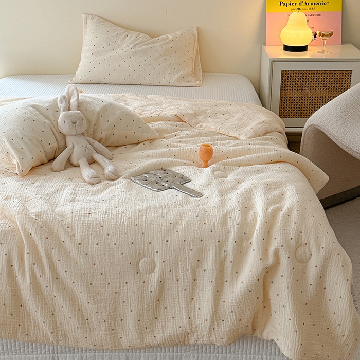 91家纺网 家纺一手货源 找家纺 （总）萝莉家纺 2024新款全棉双层皱皱纱夏被