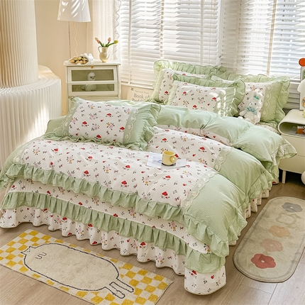 91家纺网 家纺一手货源 找家纺 （总）宜凡家纺 2024新款全棉复古印花床盖四件套