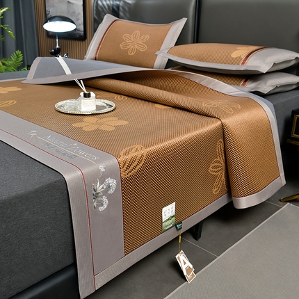 91家纺网 家纺一手货源 找家纺 （总）小牛席业 2024新款加厚款-绣球草本清凉冰藤席系列凉席藤席冰藤席冰丝席竹席乳胶席乳胶凉席凉感豆豆席	