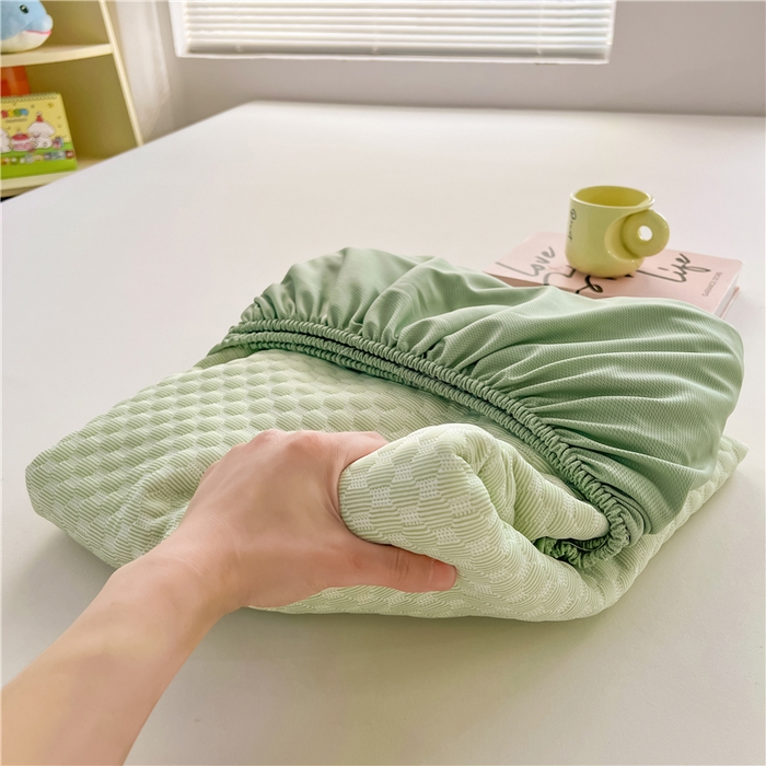 91家纺网 家纺一手货源 找家纺 喜居 2024新款良品豆豆席床笠款凉豆豆席子冰豆豆凉席软凉席 奶昔绿