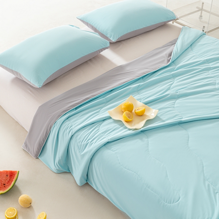 91家纺网 家纺一手货源 找家纺 佳居缘 2024新款西瓜冰柠被空调被夏被 天空蓝