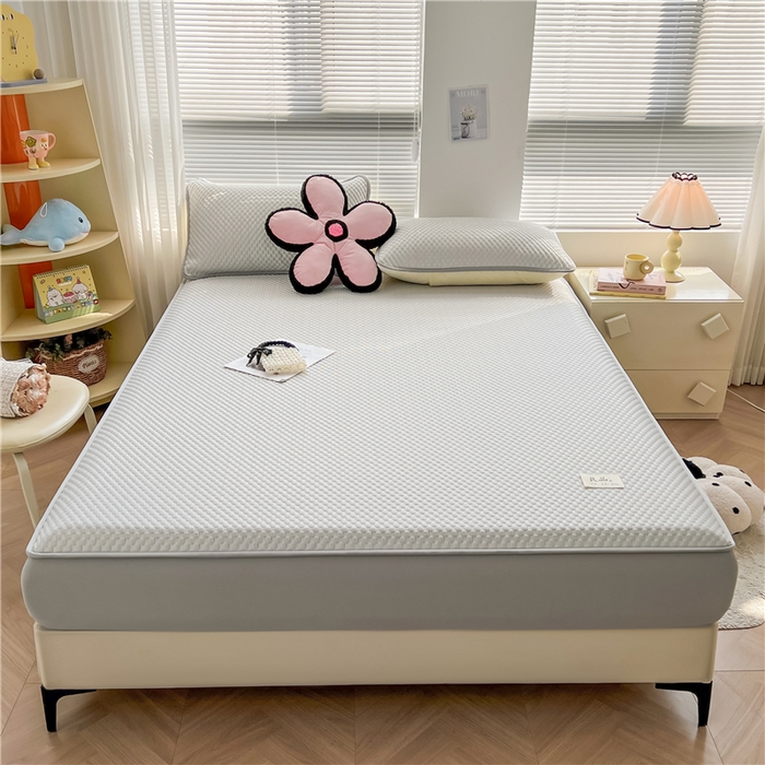 91家纺网 家纺一手货源 找家纺 喜居 2024新款良品豆豆席床笠款凉豆豆席子冰豆豆凉席软凉席 椰子灰