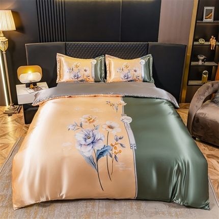 91家纺网 家纺一手货源 找家纺 （总）梦舒羽 2025新款可水洗大版冰丝床单卡通床笠四件套