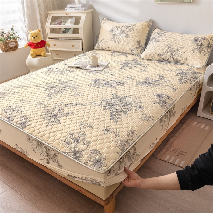 91家纺网 家纺一手货源 找家纺 （总）小萌虎 2024新款冰丝胶质凉席-床笠款