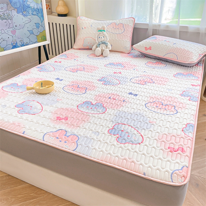 91家纺网 家纺一手货源 找家纺 布卢姆床垫 2025新款5mmA类乳胶凉席床笠套件夏被组合 蝴蝶兔