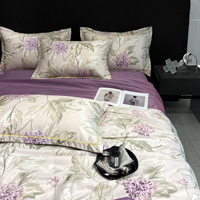 91家纺网 家纺一手货源 找家纺 佳品居 2024新款直播水洗天丝夏被冰丝夏凉被空调被四件套 花团锦簇