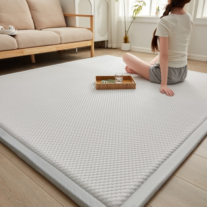 91家纺网 家纺一手货源 找家纺 锦丝钰床垫 2025新款冰豆豆多功能地铺睡垫 冰豆豆~灰