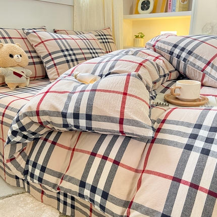 91家纺网 家纺一手货源 找家纺 （总）蝶帕家纺 2024新款全棉色织水洗棉四件套