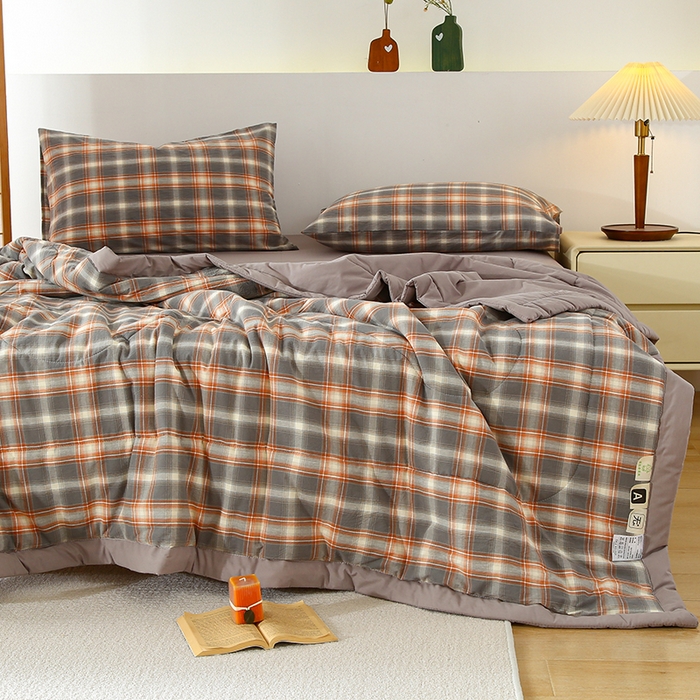 91家纺网 家纺一手货源 找家纺 花言狐语 2025新款A类全棉水洗棉夏被四件套 诺卡-单夏被