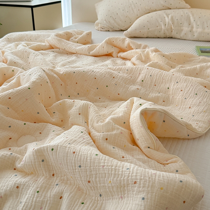 91家纺网 家纺一手货源 找家纺 （总）萝莉家纺 2024新款全棉双层皱皱纱夏被